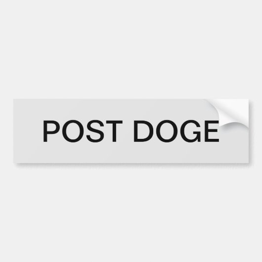 POST DOGE (zilver/zwart) bumpersticker (Voorkant)
