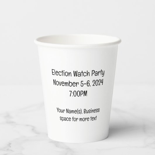 Post Election Novelty Trump-Vance 2024 8oz Papieren Bekers (Achterkant)