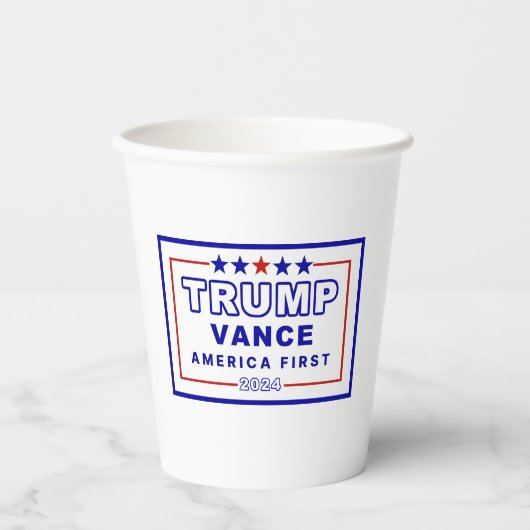 Post Election Novelty Trump-Vance 2024 8oz Papieren Bekers (Voorkant)