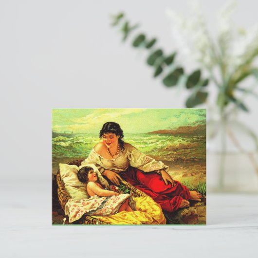 Post herinneringen aan moeder en kind! briefkaart (Staand voorkant)