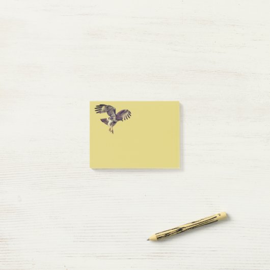 Post het merkt Hawk op Post-it® Notes (Op bureau)