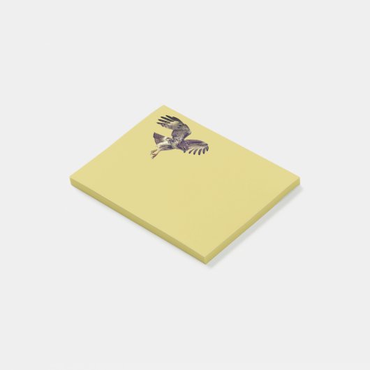 Post het merkt Hawk op Post-it® Notes (Schuin)