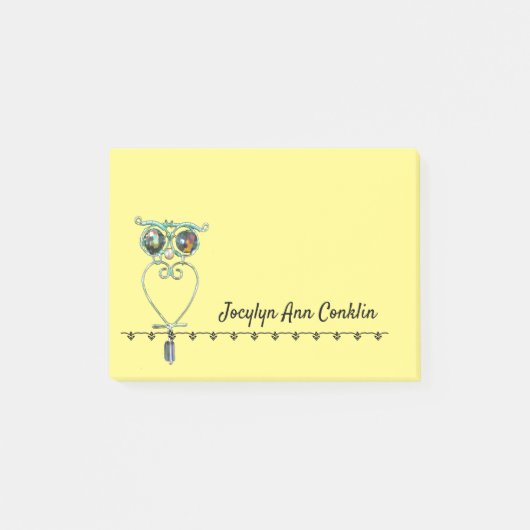 Post-het Nota - Owl met Naam Post-it® Notes (Voorkant)