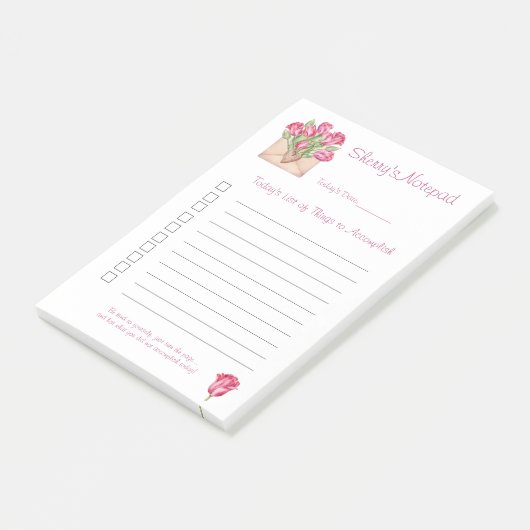 Post het Nota's 4x6 Tulips Dingen om te voltooien  Post-it® Notes (Schuin)