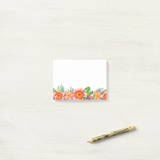 Post het Notities-tropische bloemen Post-it® Notes (Op bureau)