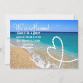 Post-huwelijksfeest op het zonnige strand kaart (Voorkant)