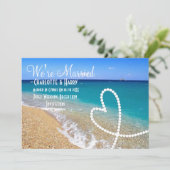 Post-huwelijksfeest op het zonnige strand kaart (Staand voorkant)