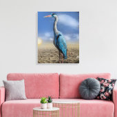 Post Impressionisme Heron Water Kleur Abstracte Ku Canvas Afdruk (Insitu (Woonkamer))