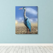 Post Impressionisme Heron Water Kleur Abstracte Ku Canvas Afdruk (Insitu (Houten vloer))