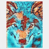 Post Impressionisme Wild Wolf Spirituele kunst Fleece Deken (Voorkant)