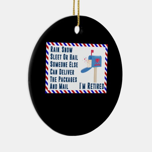 Post in ruste Postbrief Postdienst pensionering Keramisch Ornament (Rechts)