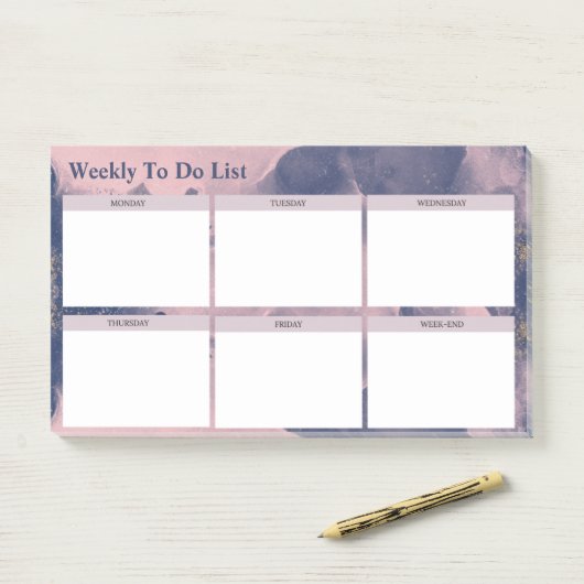 Post-it® Aquarelle Moderne Weekly To Do List Notes (Op bureau)