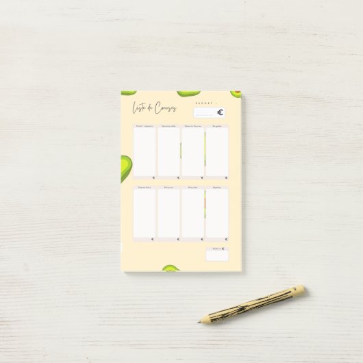 Post-it® Lijst van boodschappen Notes (Op bureau)