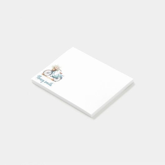 Post-it met antieke fiets post-it® notes (Schuin)