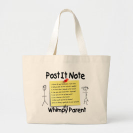 Post It Nota van Whimpy Ouders Grote Tote Bag