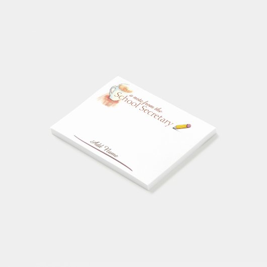 Post-it nota's van de schoolsecretaris post-it® notes (Schuin)