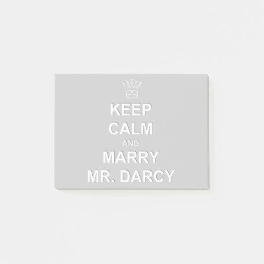 Post It Note Card - Keep Calm and Marry Mr Darcy (Voorkant)