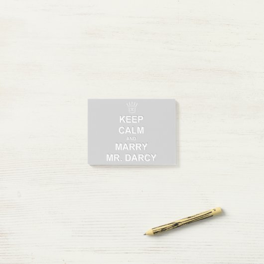 Post It Note Card - Keep Calm and Marry Mr Darcy (Op bureau)