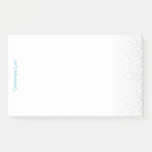 Post It Note Pad boodschappenlijstje Wintery Swirl (Voorkant)
