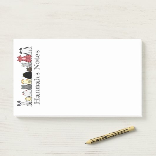 Post-it Note Pad - rij katten (Op bureau)