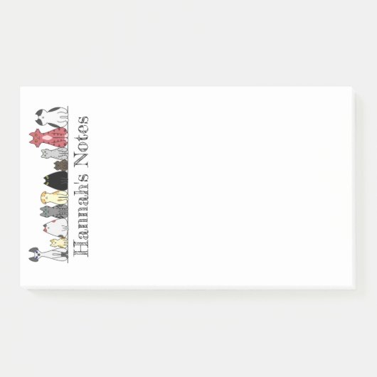 Post-it Note Pad - rij katten (Voorkant)