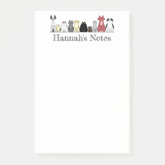 Post-it Note Pad - rij katten (Voorkant)