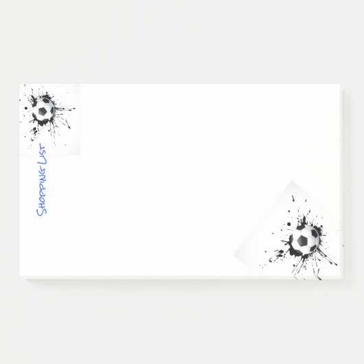Post It Note Pad Shopping List Voetbal (Voorkant)