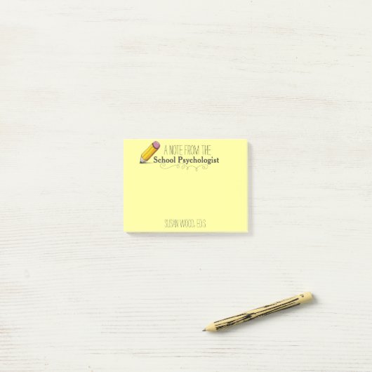 Post-it® Note van de aangepast schoolpsycholoog (Op bureau)