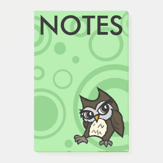 POST-IT-NOTEPAD VOOR DE KEUZE OWL GRAPHIC CIRCLE POST-IT® NOTES (Voorkant)