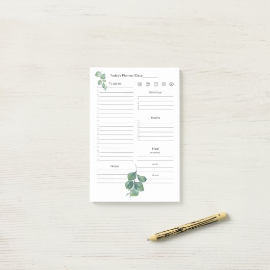 Post it Notes 4"x6" Dagelijkse Doelstellingen, Pla (Op bureau)