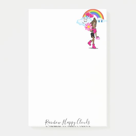 Post-it Notes Afrikaans Meisje Regenboog Gelukkige (Voorkant)