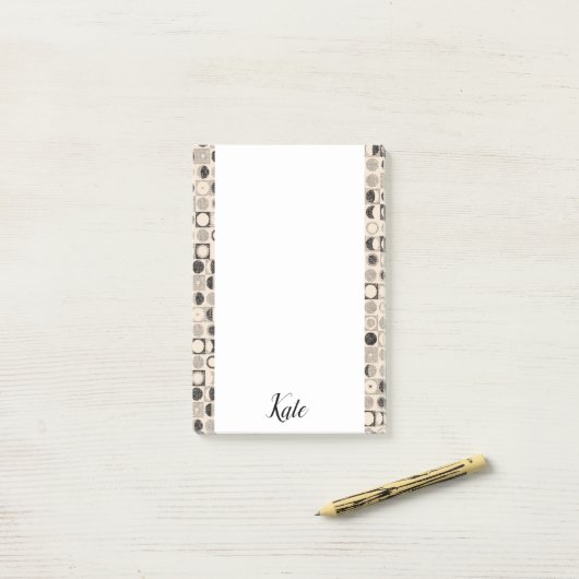 Post-it Notes Beige Bruine Cirkels (Op bureau)