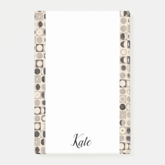 Post-it Notes Beige Bruine Cirkels (Voorkant)