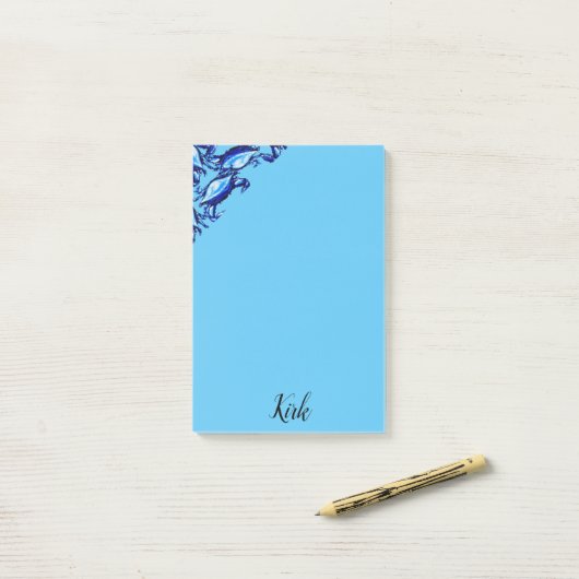 Post-it Notes Blauwe Krabben (Op bureau)