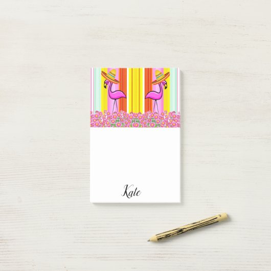 Post-it Notes Bloem Flamingo Streep (Op bureau)