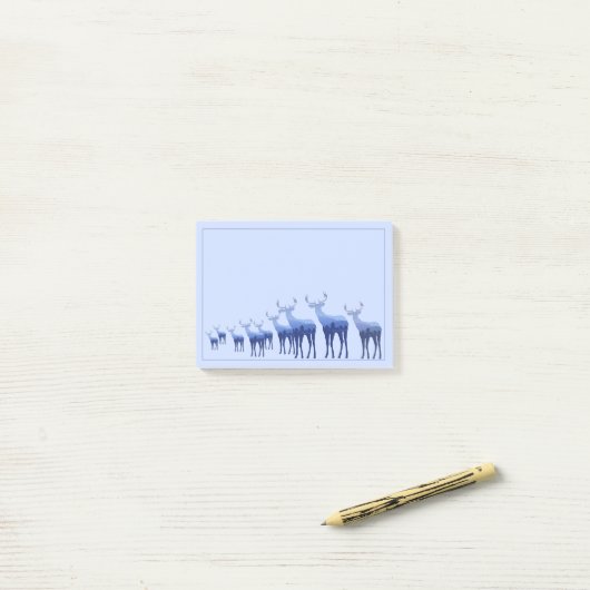 Post-it-Notes-Blue Deer Post-it® Notes (Op bureau)