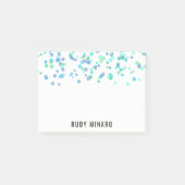 Post it Notes Blue Waterverf Confetti Fun Patroon (Voorkant)