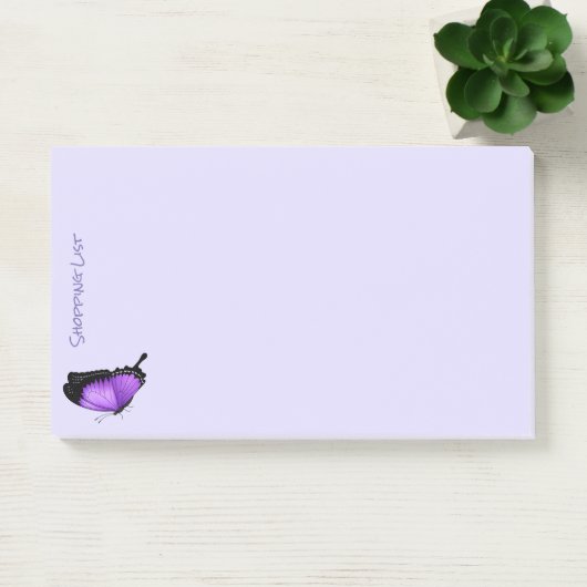 Post It Notes boodschappenlijst Paarse vlinder (Kantoor)