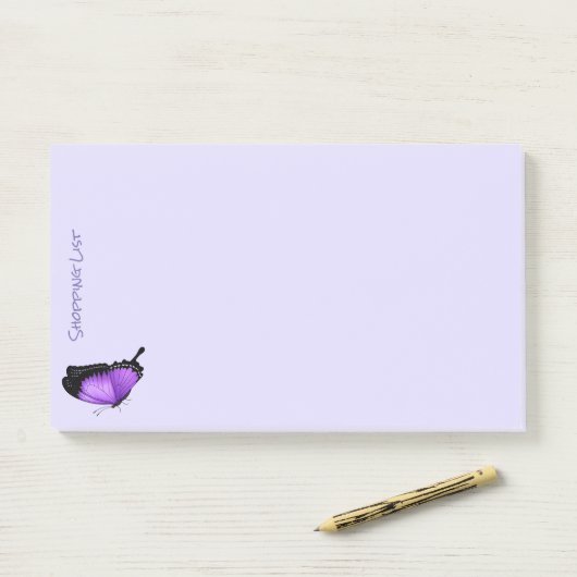 Post It Notes boodschappenlijst Paarse vlinder (Op bureau)