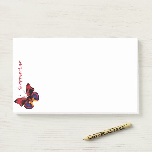 Post It Notes boodschappenlijst Rode vlinder (Op bureau)