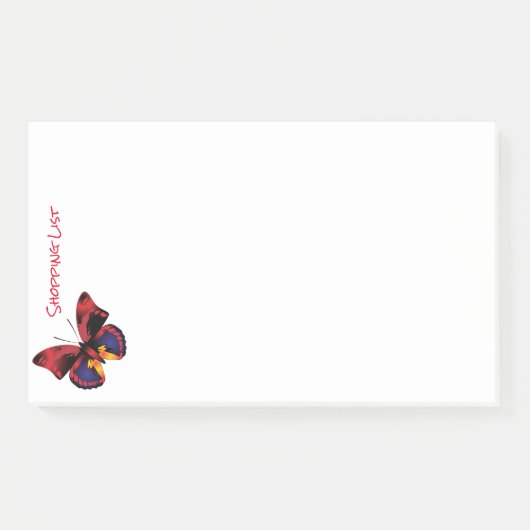 Post It Notes boodschappenlijst Rode vlinder (Voorkant)