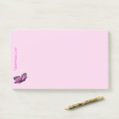 Post It Notes boodschappenlijst Roze Vlinder (Op bureau)