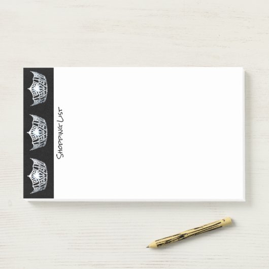 Post It Notes boodschappenlijst Zilveren kronen (Op bureau)