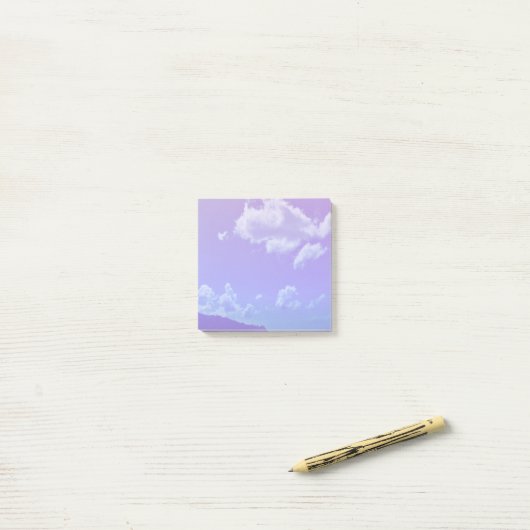Post-it Notes Clouds Mountain Paarse landschap (Op bureau)