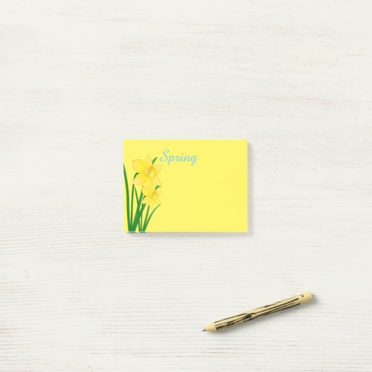 Post-it-Notes-Daffodils Post-it® Notes (Op bureau)