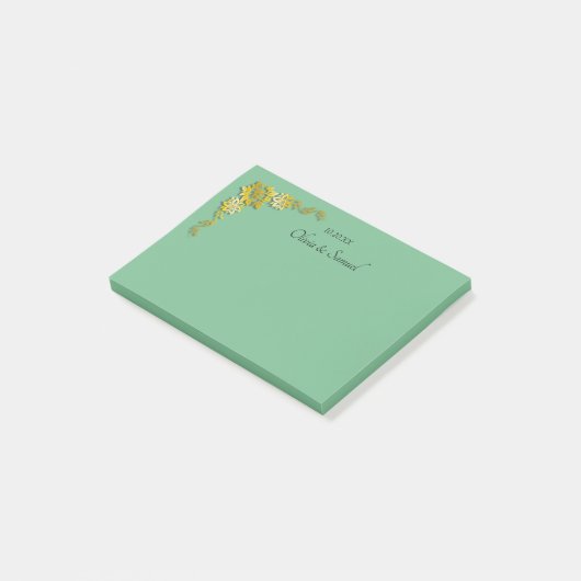 Post-It Notes Emerald Green & Gold (Schuin)