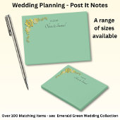 Post-It Notes Emerald Green & Gold
