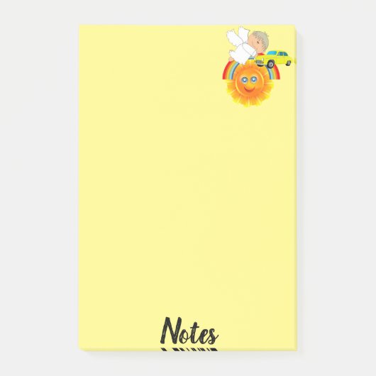 Post-it Notes Engel Zon Auto (Voorkant)
