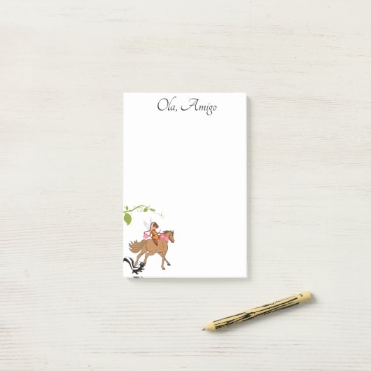 Post-it Notes Feeërieke Paard Stinkdier Ola, Amigo (Op bureau)