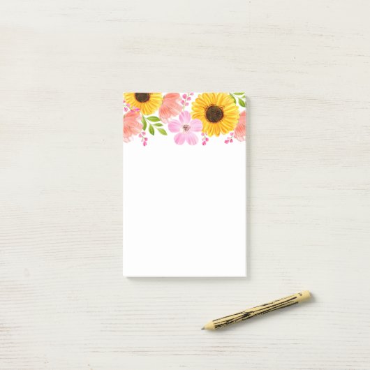 Post-it-Notes-Flowers Post-it® Notes (Op bureau)